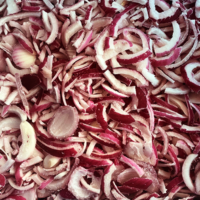 Frozen Vegetables IQF Sliced  Red Onion