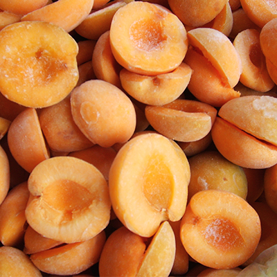 IQF Apricot Halves Golden Sun Variety Skin On